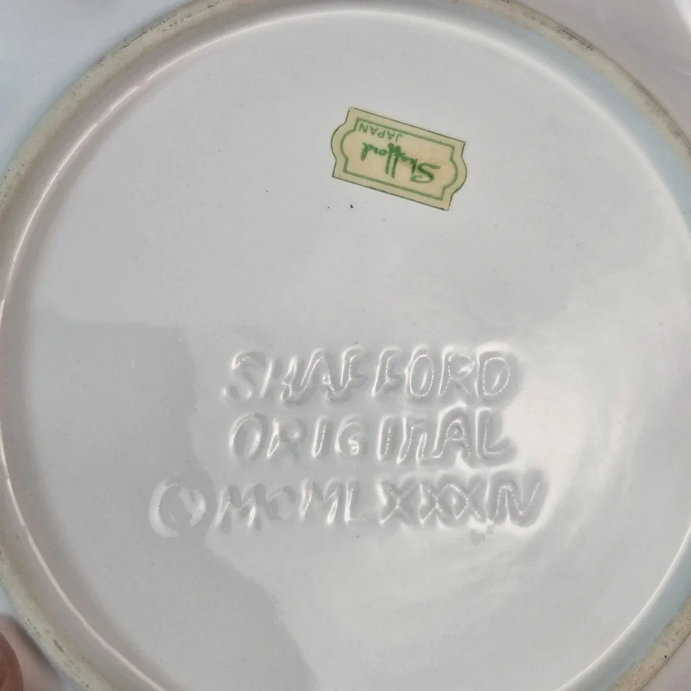 Vintage 1984 Shafford Japan Shrimp Cocktail Plates White Ceramic Set of 2 6.25in